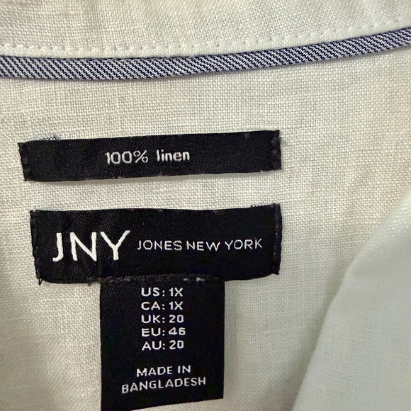 Jones New York 100% Linen White Utility Jacket | Size 1X | Lightweight & Chic - Picture 3 of 3